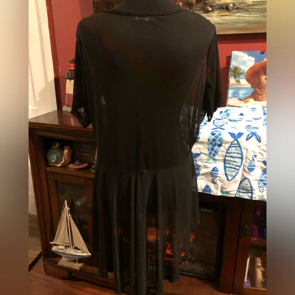 Black Short Sleeve Sheer Peplum Tunic
OR Sheer Bathingsuit Cover up - Picture 7 of 13